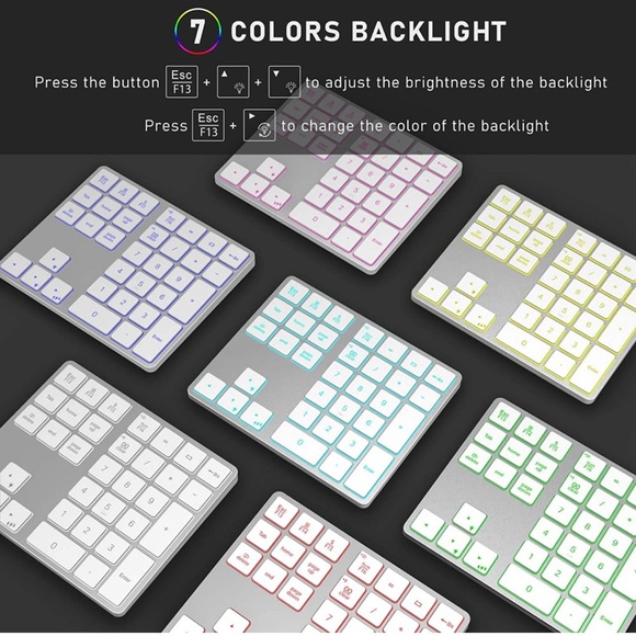 Bluetooth Backlit Numeric Keypad Wireless - Picture 2 of 7